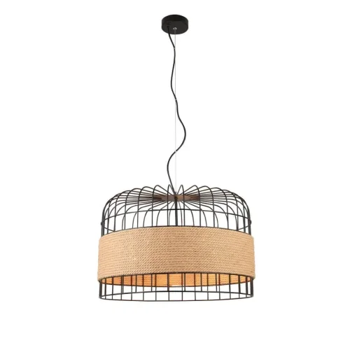 Светильник подвесной лофт San 441 VL6172P03 Vele Luce чёрный коричневый на 3 лампы, основание чёрное в стиле лофт фото 2