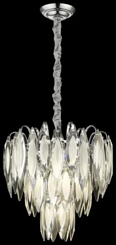 Люстра подвесная Orlanda WE144.05.103 Wertmark прозрачная белая на 5 ламп, основание хром в стиле современный классический 