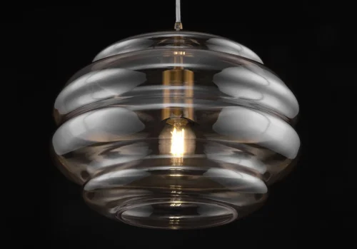 Светильник подвесной Ruche P079PL-01AM Maytoni бежевый янтарный 1 лампа, основание латунь в стиле современный выдувное фото 3