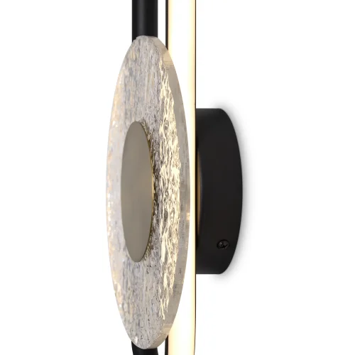 Бра LED Drip FR6173WL-L12B Freya прозрачный на 1 лампу, основание чёрное в стиле современный хай-тек фото 2