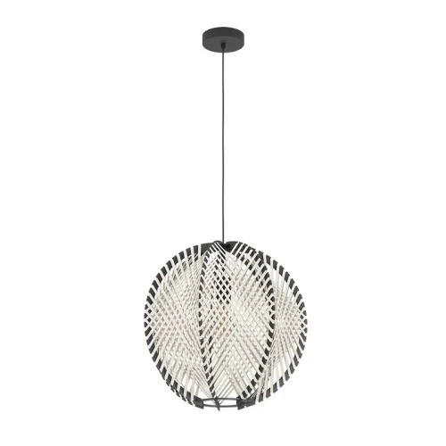 Светильник подвесной Waverton 44006 Eglo белый чёрный на 1 лампу, основание чёрное в стиле современный лофт кантри 