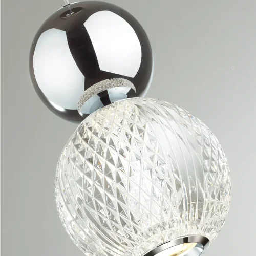 Светильник подвесной LED Crystal 5007/7L Odeon Light прозрачный 1 лампа, основание хром в стиле современный  фото 4
