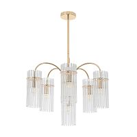 Люстра на штанге Opulenta 8413/6 Lumion прозрачная на 6 ламп, основание золотое в стиле классический Люстра на штанге Opulenta 8413/6 Lumion прозрачная на 6 ламп, основание золотое в стиле классический