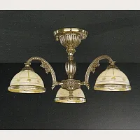 Люстра потолочная  PL 7124/3 Reccagni Angelo бежевая на 3 лампы, основание золотое в стиле классический 