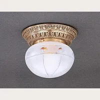 Светильник потолочный PL 7824/1 Reccagni Angelo белый 1 лампа, основание золотое в стиле классический 