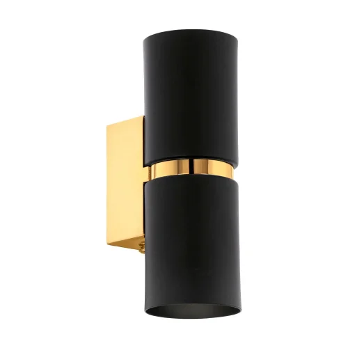 Бра LED PASSA 95364 Eglo чёрный на 2 лампы, основание золотое жёлтое чёрное в стиле минимализм современный 