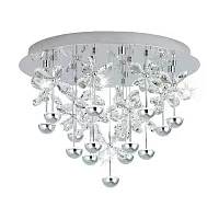 Люстра потолочная LED PIANOPOLI 39245 Eglo прозрачная на 1 лампа, основание хром в стиле флористика современный классический 