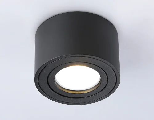 Светильник накладной TN223 Ambrella light чёрный 1 лампа, основание чёрное в стиле хай-тек современный круглый фото 3