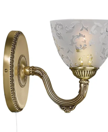 Бра с выключателем A 6252/1  Reccagni Angelo белый на 1 лампа, основание античное бронза в стиле классический  фото 2