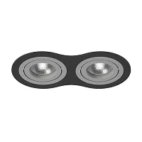 Светильник точечный Intero 16 Double Round i6270909 Lightstar серый 2 лампы, основание чёрное в стиле хай-тек современный 