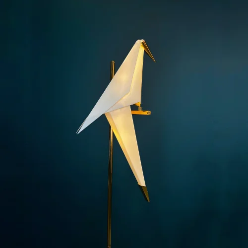 Настольная лампа Origami Bird Table Lamp 74563-22 ImperiumLoft бежевая 1 лампа, основание золотое металл в стиле современный  фото 2