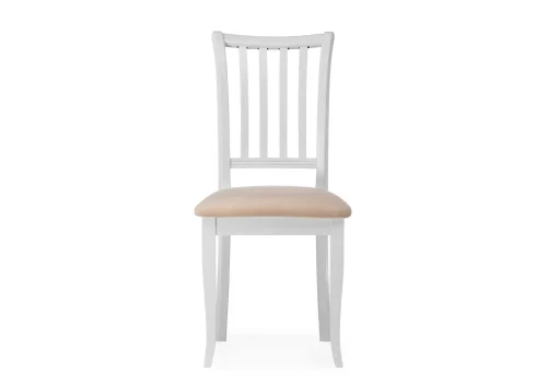 Деревянный стул Фрезино бежевый велюр / белый 515973 Woodville, бежевый/велюр, ножки/массив бука дерево/орех, размеры - ****460*520 фото 2