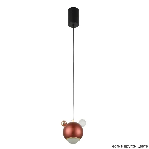 Светильник подвесной LED AMIGO SP LED RED Crystal Lux красный 1 лампа, основание чёрное в стиле современный шар