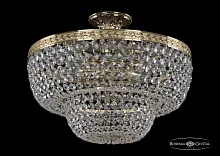 Люстра потолочная хрустальная 19101/45IV G Bohemia Ivele Crystal прозрачная на 6 ламп, основание золотое в стиле классика sp