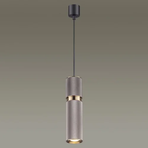 Светильник подвесной Afra 4745/5L Odeon Light коричневый 1 лампа, основание чёрное в стиле хай-тек современный трубочки фото 2