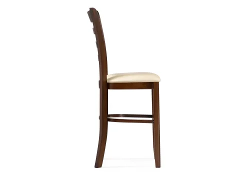 Барный стул Pola dirty oak / cream 15526 Woodville, кремовый/, ножки/массив гевеи/коричневый, размеры - ****430*460 фото 4