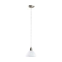 Светильник подвесной BRENDA 87054 Eglo белый 1 лампа, основание никель серое в стиле модерн 