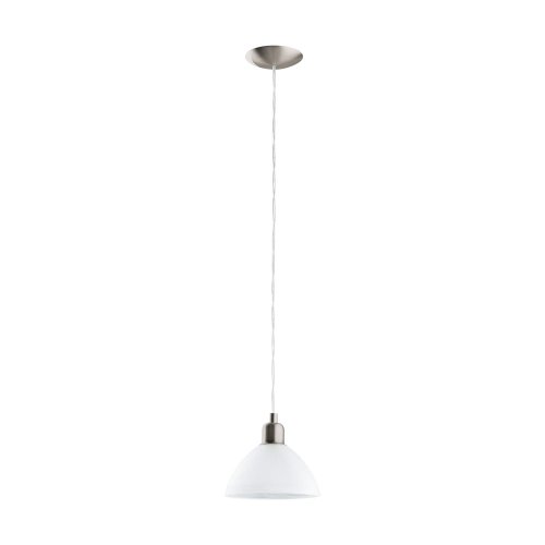 Светильник подвесной BRENDA 87054 Eglo белый 1 лампа, основание серое никель в стиле современный 
