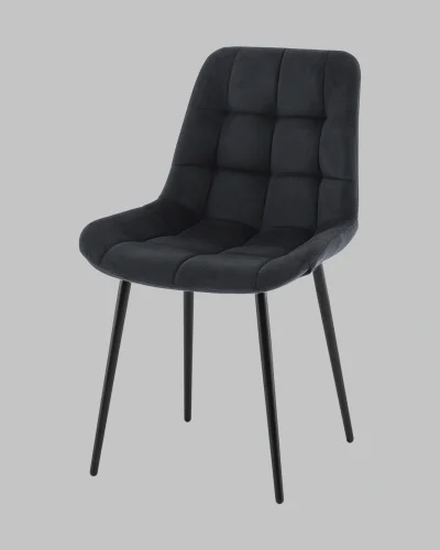 Стул Флекс N велюр черный УТ000041304 Stool Group, чёрный/велюр, ножки/металл/чёрный, размеры - *830**** фото 3
