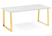 Керамический стол Селена 2 180х90х77 белый мрамор / золото 572189 Woodville столешница белая из керамика