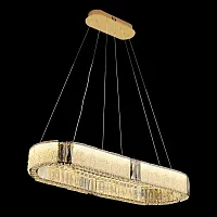 Светильник подвесной LED Napa LSP-7272 Lussole белый прозрачный 2 лампы, основание золотое в стиле современный овал