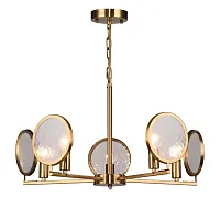 Люстра подвесная Butera OML-66203-05 Omnilux прозрачная на 5 ламп, основание золотое в стиле современный 