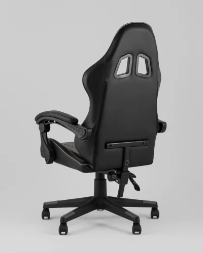 Кресло спортивное TopChairs Commander, черно-серый УТ000039476 Stool Group, чёрный/экокожа, ножки/полимер/чёрный, размеры - 1170*1270***710*710 фото 4