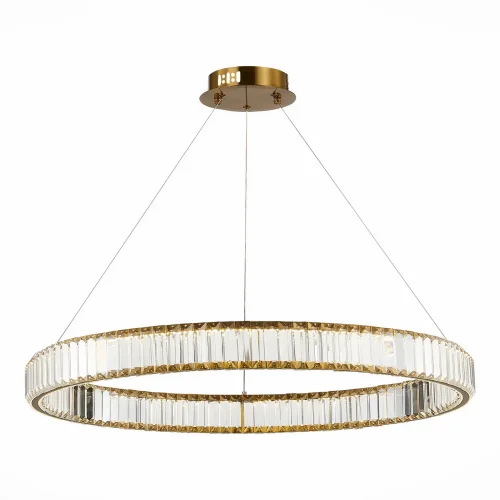 Люстра подвесная LED Tivoli SL1622.383.01 ST-Luce прозрачная на 1 лампа, основание латунь в стиле современный кольца