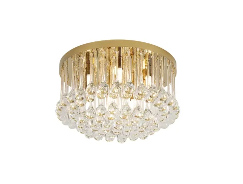 Люстра потолочная 8499/PL gold Newport прозрачная на 9 ламп, основание золотое в стиле американский современный классический 