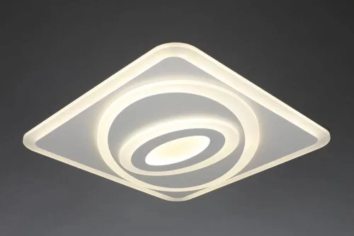 Люстра с пультом LED Calmazzo OML-06007-80 Omnilux белая на 1 лампу, основание белое в стиле хай-тек с пультом квадраты фото 4