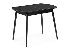 Стеклянный стол Калверт черный 551085 Woodville столешница чёрная из стекло лдсп
