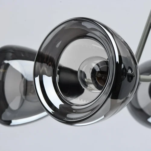 Люстра потолочная Вита 220012605 DeMarkt чёрная серая на 5 ламп, основание серебряное в стиле современный  фото 4