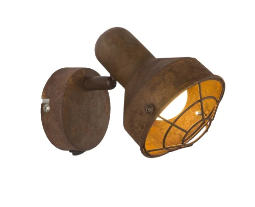 Бра с выключателем лофт TYCHO 54810-1 Globo коричневый на 1 лампа, основание коричневое в стиле лофт 
