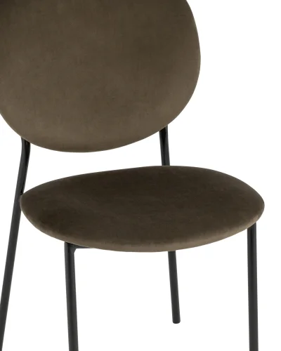 Стул Стенли велюр коричневый УТ000035319 Stool Group, коричневый/велюр, ножки/металл/чёрный, размеры - ****460*605 фото 2