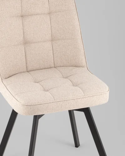 Стул Pleid, вращающийся, кремовый, сиденье УТ000040524 Stool Group, кремовый/рогожка, ножки/металл/чёрный, размеры - *855**** фото 2
