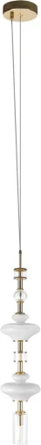 Светильник подвесной Spindle 10423/A LOFT IT белый прозрачный на 1 лампу, основание бронзовое в стиле восточный современный 