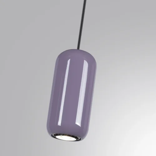 Светильник подвесной Ovali 5053/1 Odeon Light фиолетовый 1 лампа, основание чёрное в стиле современный трубочки фото 5