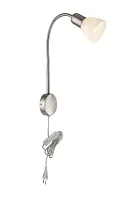 Бра в розетку Falena A3116AP-1SS Arte Lamp белый 1 лампа, основание матовое серебро в стиле современный 