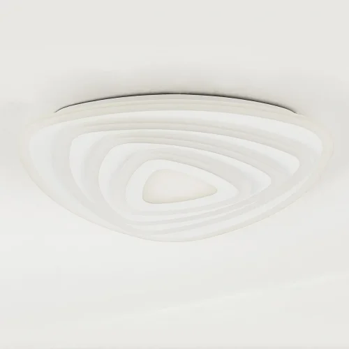 Люстра потолочная LED с пультом Триест Смарт CL737A34E Citilux белая на 1 лампа, основание белое в стиле современный хай-тек с пультом яндекс алиса голосовое управление фото 3