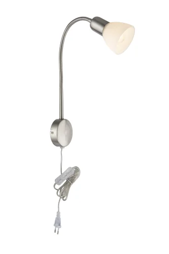 Бра в розетку Falena A3116AP-1SS Arte Lamp белый на 1 лампа, основание матовое серебро в стиле современный 
