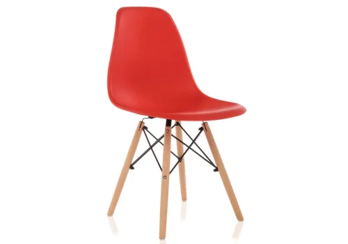 Пластиковый стул Eames PC-015 красный 11180 Woodville, красный/, ножки/массив бука/натуральный, размеры - ****460*490