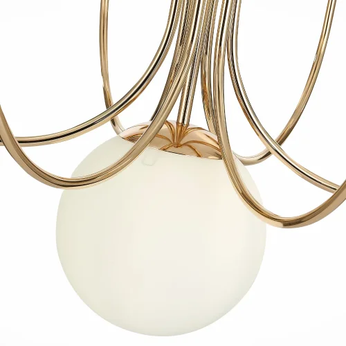 Люстра подвесная Avellino SL1504.203.07 ST-Luce белая на 7 ламп, основание золотое в стиле современный  фото 4
