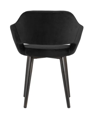 Стул с подлокотниками Саймон велюр черный УТ000025162 Stool Group, чёрный/велюр, ножки/металл/коричневый, размеры - ****610*650 фото 3