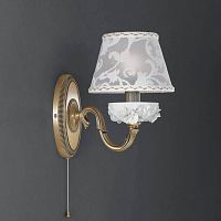 Бра c выключателем  A 9001/1 Reccagni Angelo белый 1 лампа, основание античное бронза в стиле классика 