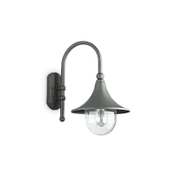 Настенный светильник CIMA AP1 ANTRACITE Ideal Lux уличный IP43 серый чёрный 1 лампа, плафон прозрачный в стиле современный E27