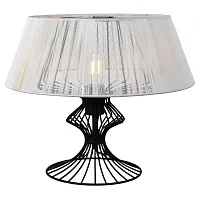 Настольная лампа Cameron LSP-0528 Lussole белая 1 лампа, основание чёрное металл в стиле модерн 