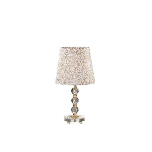 Настольная лампа QUEEN TL1 MEDIUM Ideal Lux золотая на 1 лампу, основание золотое прозрачное стекло металл в стиле современный 