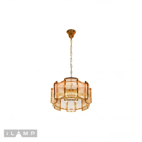 Люстра подвесная Tribeca MD0276-6A iLamp прозрачная на 6 ламп, основание золотое в стиле классический  фото 2