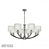 Люстра подвесная Oxford 85175/8 CR iLamp белая на 8 ламп, основание хром в стиле американский современный 