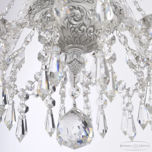 Люстра подвесная AL16303/8/160 WMN Bohemia Ivele Crystal без плафона на 8 ламп, основание серое белое в стиле классический drops фото 4